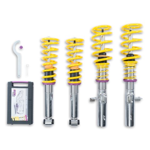 KW Variant 2 Coilover Kits 1522000Z Kits, 2, 1.2 - 2.0 in. Lowered Front, 1.2 - 2.4 in. Lowered Rear, Natural/Yellow Shocks, Yellow Springs, BMW, Kit thumbnail 3