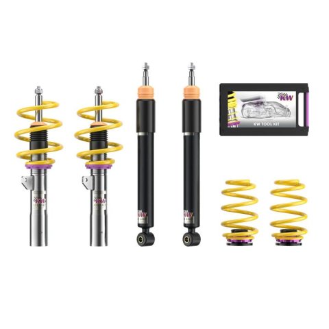 KW Street Comfort Coilover Kits 180200AH Kits, Comfort, 0.6 - 1.4 in. Lowered Front, 0.4 - 1.4 in. Lowered Rear, Natural/Black Shocks, Yellow Springs, MINI, Kit thumbnail 2