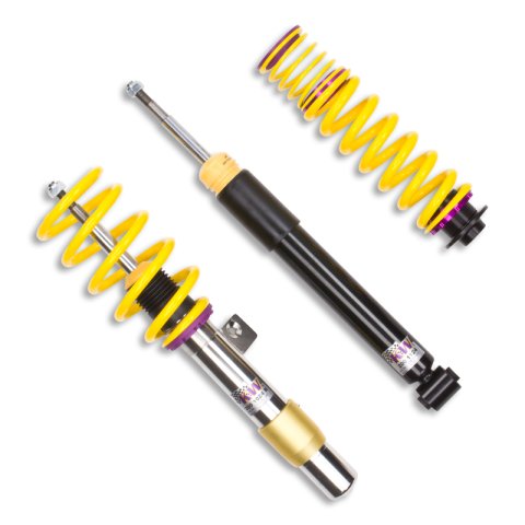 KW Variant 1 Coilover Kits 10220083 Kits, 1, 0.4 - 1.5 in. Lowered Front, 0.2 - 1.4 in. Lowered Rear, Natural/Purple Shocks, Yellow Springs, BMW, Kit thumbnail 9