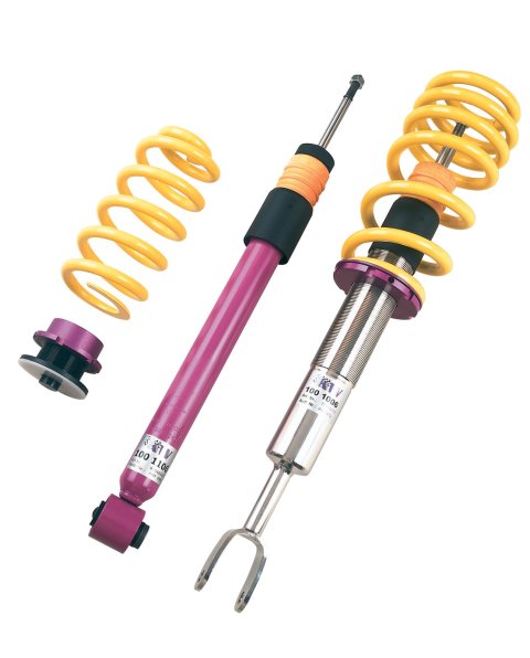 KW Variant 1 Coilover Kits for 2016-2023 TT QUATTRO, TTS QUATTRO - 102100AE Kits, 1, 0.8 2.0 in. Lowered Front, 0.8 1.8 in. Lowered Rear, Natural/Purple Shocks, Yellow Springs, Audi, Kit thumbnail 1