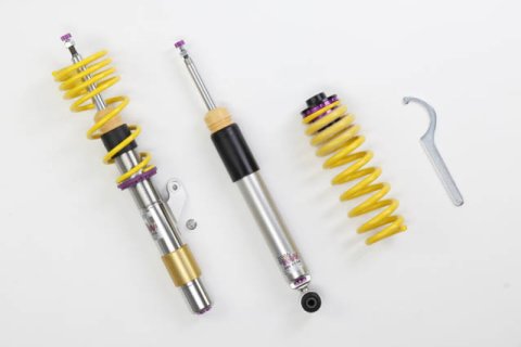 KW Variant 3 Coilover Kits 3522000D Kits, 3, 1.6 - 2.5 in. Lowered Front, 1.2 - 2.4 in. Lowered Rear, Shocks, Yellow Powdercoated Springs, BMW, Kit thumbnail 6