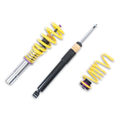 KW Variant 2 Coilover Kits 15210075 Kits, 2, 0.8 - 1.5 in. Lowered Front, 0.4 - 1.5 in. Lowered Rear, Natural/Yellow Shocks, Yellow Springs, Audi, Kit thumbnail 7