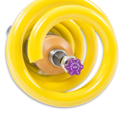KW Variant 2 Coilover Kits 15210075 Kits, 2, 0.8 - 1.5 in. Lowered Front, 0.4 - 1.5 in. Lowered Rear, Natural/Yellow Shocks, Yellow Springs, Audi, Kit thumbnail 8