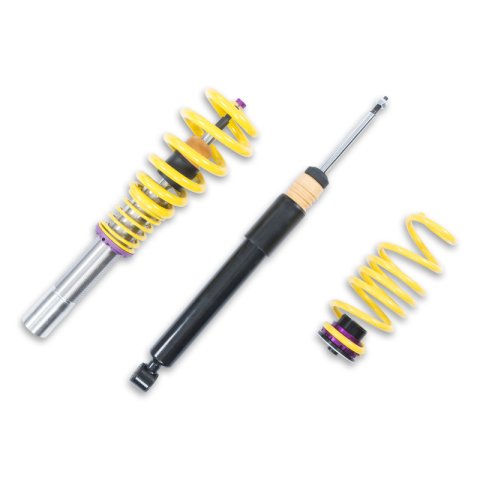 KW Variant 2 Coilover Kits 15210075 Kits, 2, 0.8 - 1.5 in. Lowered Front, 0.4 - 1.5 in. Lowered Rear, Natural/Yellow Shocks, Yellow Springs, Audi, Kit thumbnail 9