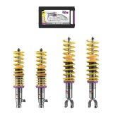KW Variant 3 Coilover Kits for 1988-1991 CIVIC, CRX - 35250001 Kits, 3, 2.1 3.3 in. Lowered Front and Rear, Shocks, Yellow Powdercoated Springs, use on Honda®, Kit thumbnail 2