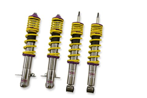 KW Variant 2 Coilover Kits 15280001 Kits, 2, 1.7 - 2.9 in. Lowered Front and Rear, Natural/Yellow Shocks, Yellow Powdercoated Springs, Volkswagen, Kit thumbnail 4