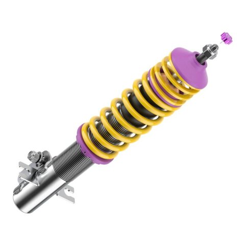 KW Variant 2 Coilover Kits 15280001 Kits, 2, 1.7 - 2.9 in. Lowered Front and Rear, Natural/Yellow Shocks, Yellow Powdercoated Springs, Volkswagen, Kit thumbnail 6