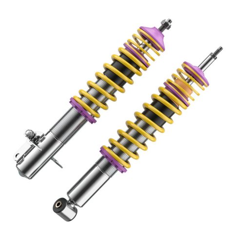 KW Variant 2 Coilover Kits 15280001 Kits, 2, 1.7 - 2.9 in. Lowered Front and Rear, Natural/Yellow Shocks, Yellow Powdercoated Springs, Volkswagen, Kit thumbnail 8