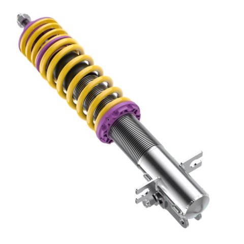 KW Variant 2 Coilover Kits 15280001 Kits, 2, 1.7 - 2.9 in. Lowered Front and Rear, Natural/Yellow Shocks, Yellow Powdercoated Springs, Volkswagen, Kit thumbnail 9