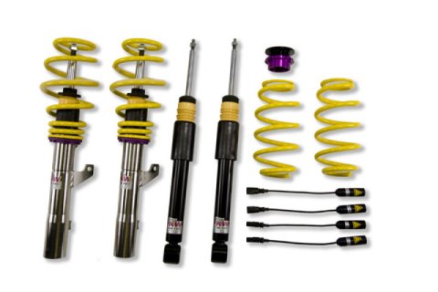 KW Variant 2 Coilover Kits 15210091 Kits, 2, 0.4 - 1.4 in. Lowered Front, 0.2 - 1.2 in. Lowered Rear, Natural/Yellow Shocks, Yellow Springs, Audi, Kit thumbnail 2