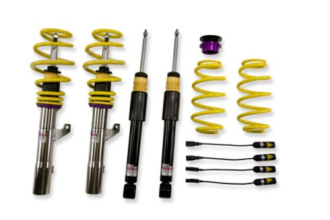 KW Variant 2 Coilover Kits 15210091 Kits, 2, 0.4 - 1.4 in. Lowered Front, 0.2 - 1.2 in. Lowered Rear, Natural/Yellow Shocks, Yellow Springs, Audi, Kit thumbnail 3