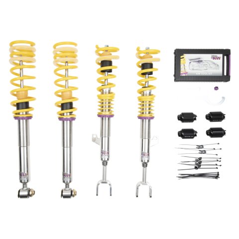 KW Street Comfort Coilover Kits 180200BY Kits, Comfort, 0.8 - 1.8 in. Lowered Front, 0.8 - 1.8 in. Lowered Rear, Natural/Black Shocks, Yellow Springs, BMW, Kit thumbnail 2