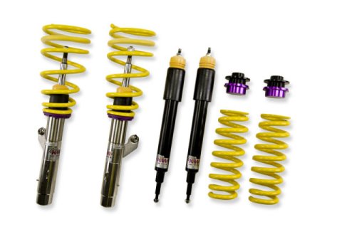 KW Street Comfort Coilover Kits 18020032 Kits, Comfort, 0.6 - 1.4 in. Lowered Front, 0.4 - 1.2 in. Lowered Rear, Natural/Black Shocks, Yellow Powdercoated Springs, BMW, Kit thumbnail 5