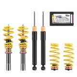 KW Variant 2 Coilover Kits 15210090 Kits, 2, 1.6 - 3.1 in. Lowered Front, 1.8 - 3.3 in. Lowered Rear, Natural/Yellow Shocks, Yellow Springs, Audi, Porsche, Kit thumbnail 2