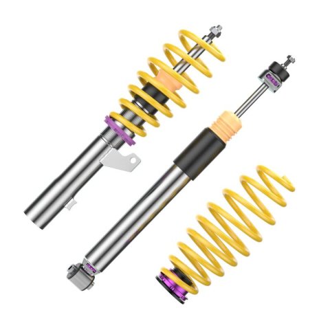 KW Variant 3 Coilover Kits 352100AD Kits, 3, 0.8 - 2.0 in. Lowered Front, 0.8 - 1.8 in. Lowered Rear, Shocks, Yellow Powdercoated Springs, Audi, Kit thumbnail 6