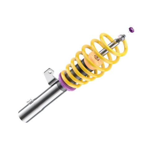 KW Variant 3 Coilover Kits 352100AD Kits, 3, 0.8 - 2.0 in. Lowered Front, 0.8 - 1.8 in. Lowered Rear, Shocks, Yellow Powdercoated Springs, Audi, Kit thumbnail 7