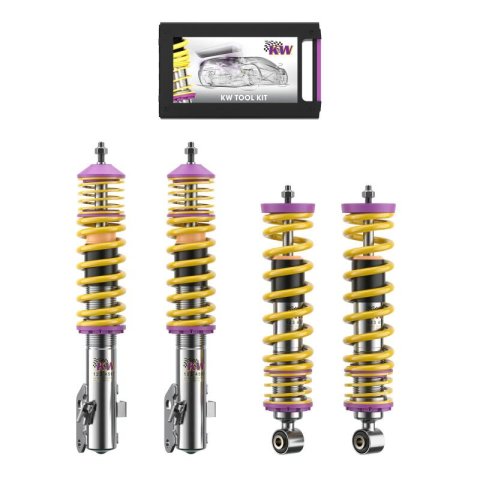 KW Variant 2 Coilover Kits for 2003-2009 LEGACY - 15245006 Springs/Struts, 2, Natural/Yellow, Front and Rear, Subaru, Legacy, H4, Kit thumbnail 2
