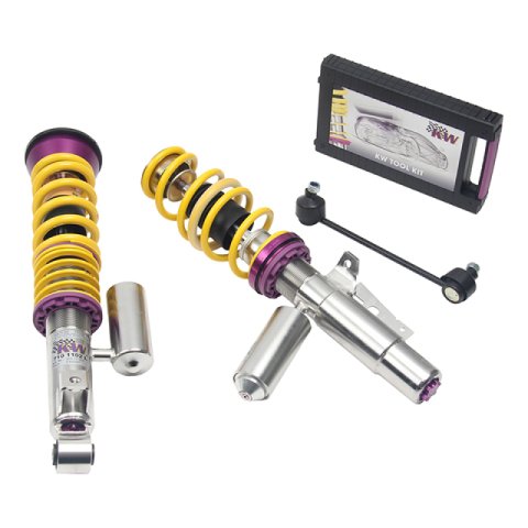 KW Variant 3 Coilover Kits for 1997-2008 911 - 35271003 Kits, 3, 0.9 1.5 in. Lowered Front, 0.8 1.5 in. Lowered Rear, Shocks, Yellow Powdercoated Springs, Porsche, Kit thumbnail 3