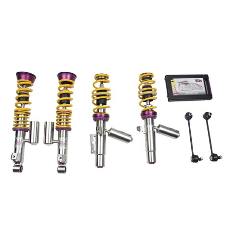 KW Variant 3 Coilover Kits for 1997-2008 911 - 35271003 Kits, 3, 0.9 1.5 in. Lowered Front, 0.8 1.5 in. Lowered Rear, Shocks, Yellow Powdercoated Springs, Porsche, Kit thumbnail 4