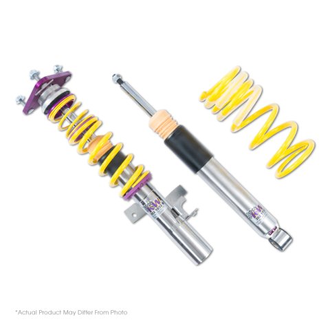 KW Club Sport Coilover Kits 35210751 Kits, Clubsport, 0.6 - 1.8 in. Lowered Front, 0.4 - 1.2 in. Lowered Rear, Yellow Springs, Stainless Steel, Audi, Kit thumbnail 3
