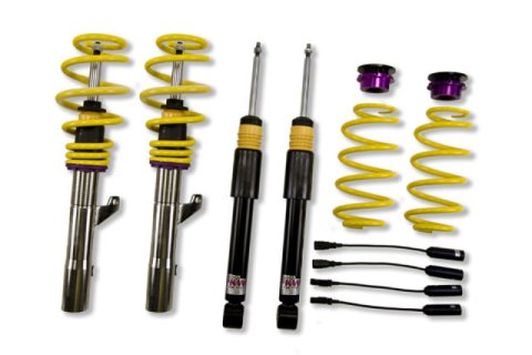KW Variant 2 Coilover Kits 15281036 Kits, 2, 0.4 - 1.4 in. Lowered Front, 0.2 - 1.2 in. Lowered Rear, Natural/Yellow Shocks, Yellow Springs, Audi, Kit thumbnail 2