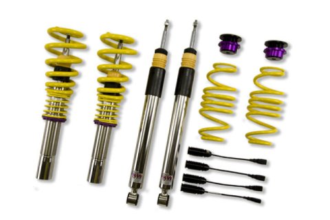 KW Variant 2 Coilover Kits 15210097 Kits, 2, 0.4 - 1.5 in. Lowered Front, 0.8 - 1.5 in. Lowered Rear, Natural/Yellow Shocks, Yellow Springs, Audi, Kit thumbnail 2