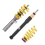 KW Variant 1 Coilover Kits 10280029 Kits, 1, 0.9 - 2.1 in. Lowered Front, 0.9 - 2.1 in. Lowered Rear, Natural/Purple Shocks, Yellow Springs, Volkswagen, Audi, Kit thumbnail 4