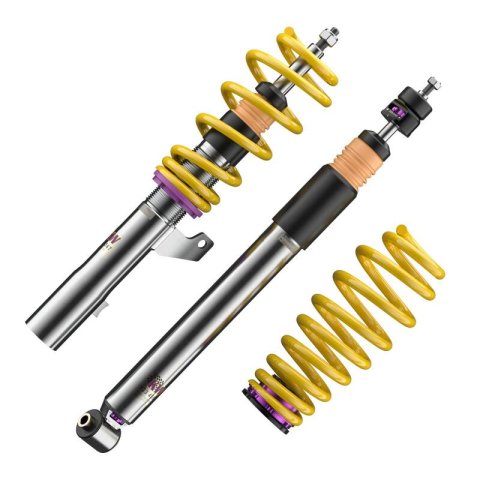 KW Variant 3 Coilover Kits 35210097 Kits, 3, 0.9-2.1 in. lowered front and rear, Shocks, Yellow Powdercoated Springs, Audi, Kit thumbnail 9