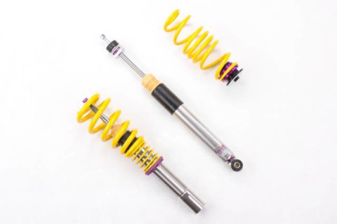 KW Variant 3 Coilover Kits 35210078 Kits, 3, 0.8 - 1.5 in. Lowered Front, 0.4 - 1.5 in. Lowered Rear, Shocks, Yellow Powdercoated Springs, Audi, Kit thumbnail 4