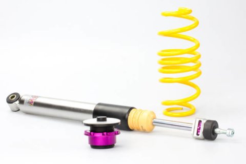 KW Variant 3 Coilover Kits 35210078 Kits, 3, 0.8 - 1.5 in. Lowered Front, 0.4 - 1.5 in. Lowered Rear, Shocks, Yellow Powdercoated Springs, Audi, Kit thumbnail 6