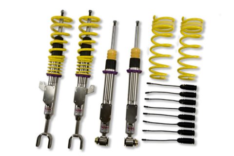 KW Variant 2 Coilover Kits 15220090 Kits, 2, 1.0 - 2.2 in. Lowered Front, 0.8 - 2.0 in. Lowered Rear, Natural/Yellow Shocks, Yellow Springs, BMW, Kit thumbnail 2