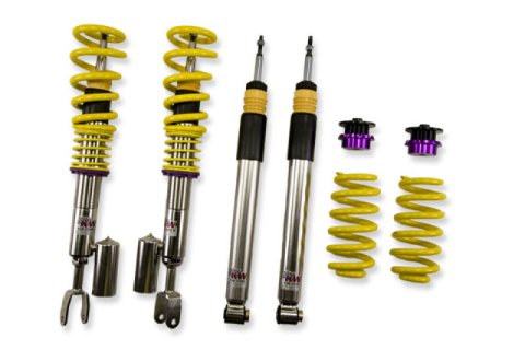 KW Variant 3 Coilover Kits 35210065 Kits, 3, 0.4 - 1.5 in. Lowered Front and Rear, Shocks, Yellow Powdercoated Springs, Audi, Kit thumbnail 3