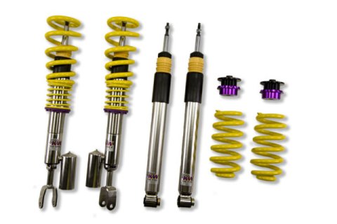 KW Variant 3 Coilover Kits 35210065 Kits, 3, 0.4 - 1.5 in. Lowered Front and Rear, Shocks, Yellow Powdercoated Springs, Audi, Kit thumbnail 4