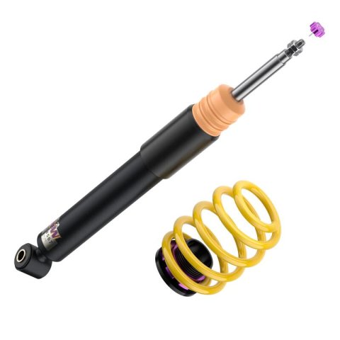 KW Variant 2 Coilover Kits 152200AG Kits, 2, 0.8 - 1.8 in. Lowered Front, 1.2 - 2.6 in. Lowered Rear, Natural/Yellow Shocks, Yellow Springs, MINI, Kit thumbnail 6