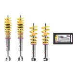 KW Variant 1 Coilover Kits 10210053 Kits, 1, 0.4 - 1.2 in. Lowered Front, 0.6 - 1.4 in. Lowered Rear, Natural/Purple Shocks, Yellow Springs, Audi, Kit thumbnail 2