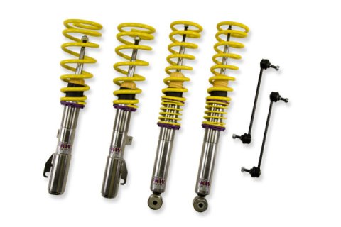 KW Variant 3 Coilover Kits 35220029 Kits, 3, 1.2 - 2.3 in. Lowered Front, 0.8 - 2.0 in. Lowered Rear, Shocks, Yellow Powdercoated Springs, BMW, Kit thumbnail 4