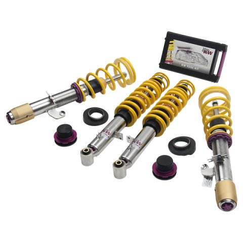 KW Variant 3 Coilover Kits for 2015-2018 M3, 2015-2020 M4 - 352200AN Kits, 3, 0.8 1.8 in. Lowered Front, 1.0 2.0 in. Lowered Rear, Shocks, Yellow Powdercoated Springs, BMW, Kit thumbnail 2