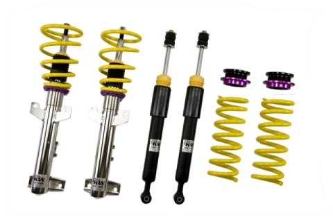 KW Variant 1 Coilover Kits 10225013 Kits, 1, 0.8 - 1.8 in. Lowered Front, 0.8 - 1.8 in. Lowered Rear, Natural/Purple Shocks, Yellow Springs, Mercedes, Kit thumbnail 3