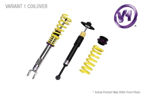 KW Variant 1 Coilover Kits 10271016 Kits, 1, 1.2 - 2.1 in. Lowered Front, 0.8 - 1.5 in. Lowered Rear, Natural/Purple Shocks, Yellow Springs, Porsche, Kit thumbnail 2