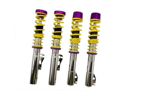 KW Variant 1 Coilover Kits 10271016 Kits, 1, 1.2 - 2.1 in. Lowered Front, 0.8 - 1.5 in. Lowered Rear, Natural/Purple Shocks, Yellow Springs, Porsche, Kit thumbnail 3