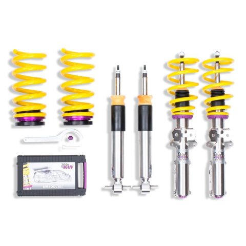 KW Variant 3 Coilover Kits for 2015-2017 MUSTANG - 35230065 Kits, 3, 1.2 2.0 in. Lowered Front, 0.8 1.5 in. Lowered Rear, Shocks, Yellow Powdercoated Springs, Ford, Kit thumbnail 3