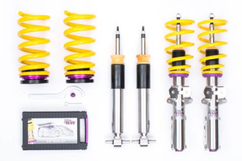 KW Variant 3 Coilover Kits for 2015-2017 MUSTANG - 35230065 Kits, 3, 1.2 2.0 in. Lowered Front, 0.8 1.5 in. Lowered Rear, Shocks, Yellow Powdercoated Springs, Ford, Kit thumbnail 6