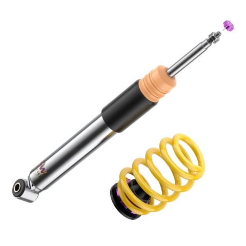 KW Variant 3 Coilover Kits 352200AT Kits, 3, 1.0 - 2.0 in. Lowered Front, 1.2 - 2.2 in. Lowered Rear, Shocks, Yellow Powdercoated Springs, MINI, Kit thumbnail 6