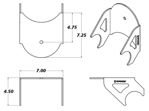 RideTech Replacement Air Spring Mounts 90000431 Bracket, Axle Mount, Bag Mount, Weld-on, Steel, Natural, Each thumbnail 3