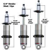 RideTech HQ Series Shocks 24179905 Coilover Shock, Series,Rear, Single Adjustable, Aluminum Body Polished, Monotube, 20.34 in Extended, 13.43 in. Collapsed, Each thumbnail 2