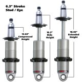 RideTech HQ Series Shocks 24169905 Coilover Shock, Series, Rear, Single Adjustable, Aluminum Body Polished, Monotube, 18.93 in Extended, 12.63 in. Collapsed, Each thumbnail 2