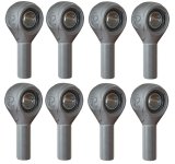 RideTech R-Joints 11009519 Rod Ends, R-Joint, 3/4 in.-16 Threads, Four LH Threads, Four RH Threads, 1.800 in. Thread Length, 0.625 in. Bore, Stainless Steel, Polished, Set of 8 thumbnail 2