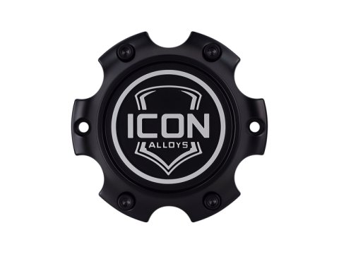 ICON Alloys Wheel Center Caps RX-6135-S2 CENTER CAP EMBOSSED SATIN BLACK / WHITE - 6 X 135 thumbnail 2