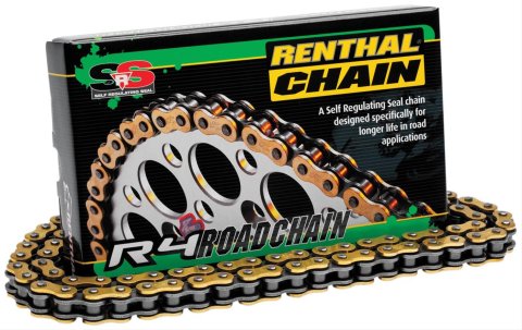 Renthal RR4 SRS Z-Ring Road Race Drive Chains C401 Chain, R4 Z-Ring, 520 Size, 130-Links, 8,206 lbs./in. Tensile Strength, Gold/Black, Each thumbnail 1