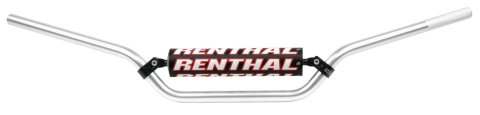 Renthal 7/8 in. Handlebars 838-01-SI-05-185 Handlebars, in., Vintage High, Aluminum, Silver Anodized, 0.875 Diameter, 33.070 Width, Each thumbnail 1